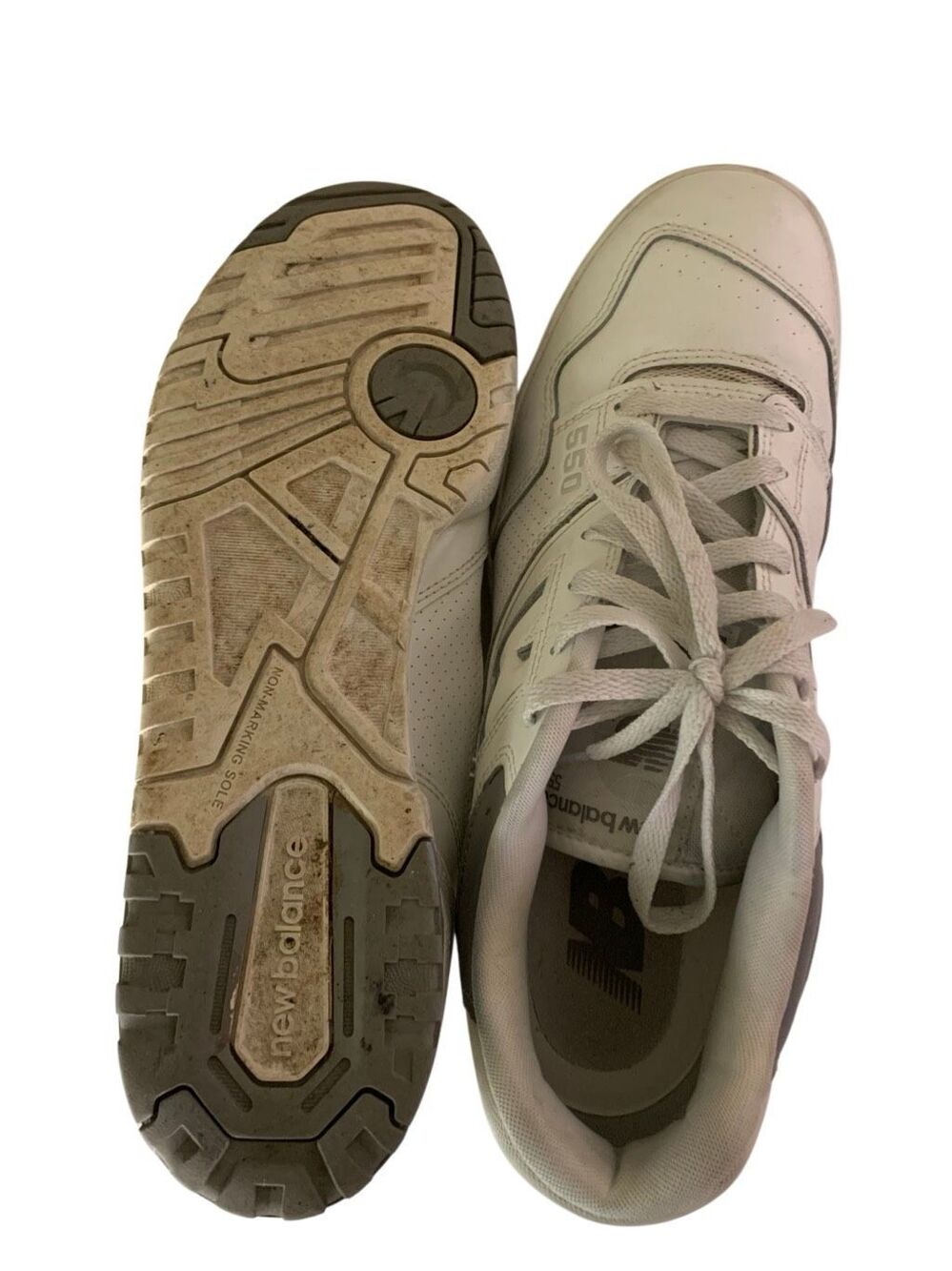New Balance 550 low top shoes gray white men's size 12